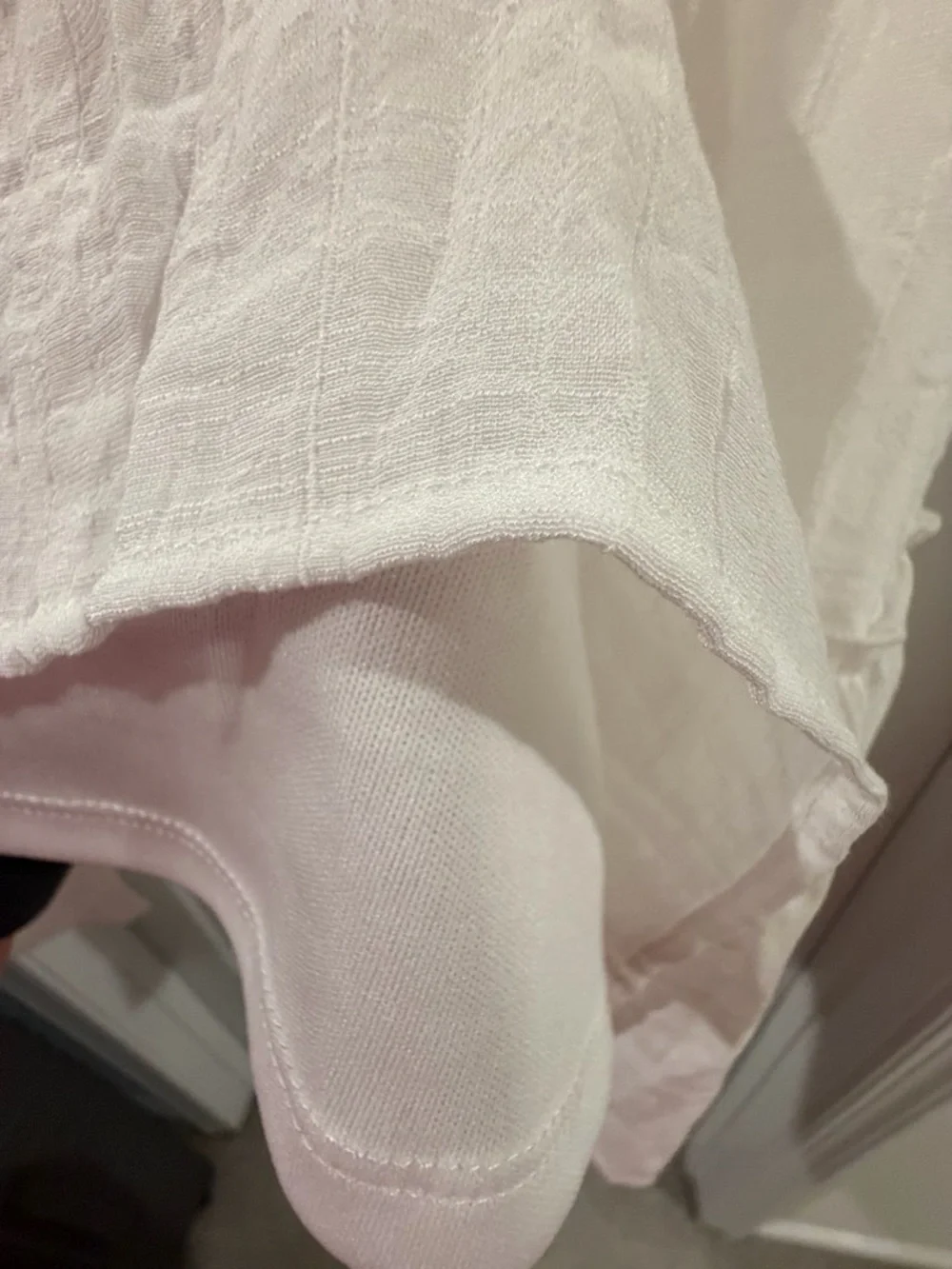 White Ruffle Tiered Cotton Peasant Dress - Picture 6 of 6